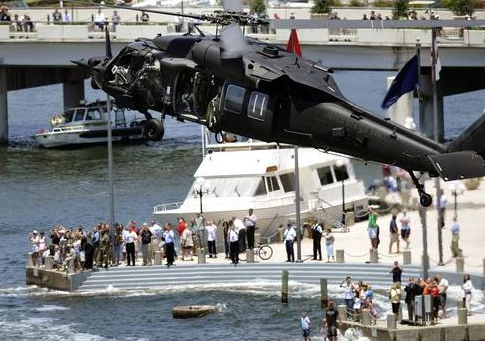 U.S. and international Special Operations Forces (SOF) demonstrated their combined combat capabilities outside the Tampa Convention Center on Wednesday, May 23, 2012. US SOCOM 